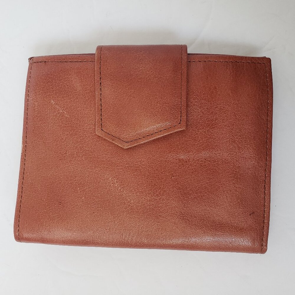 Amity Vintage Cowhide Leather Coin Pocket Bifold Card Slot Brown Wallet